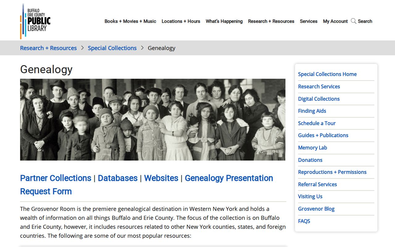 West Seneca residents directory Grosvenor Room genealogy resources
